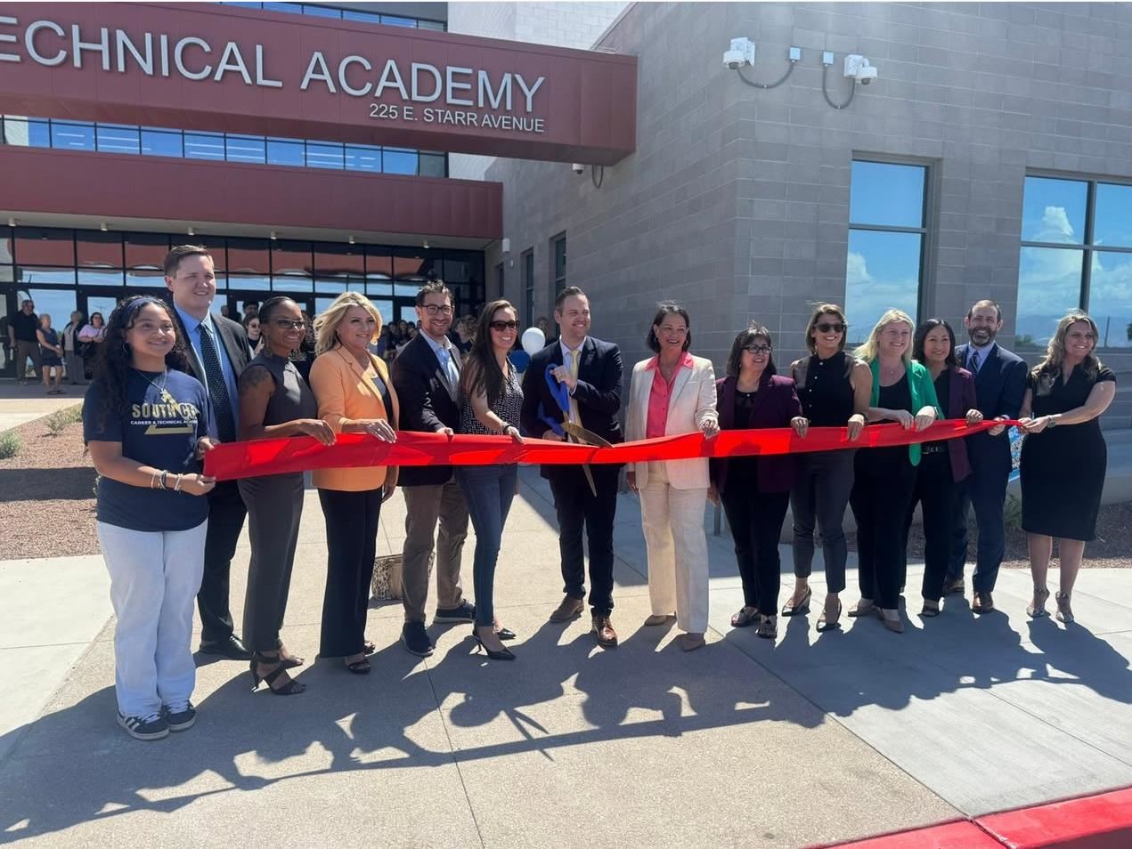 Clark County School District cutting the ribbon on a new technical academy. 